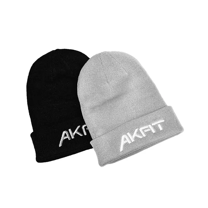 Akfit Classic Unisex Beanie – Grey or Black Knit Toque