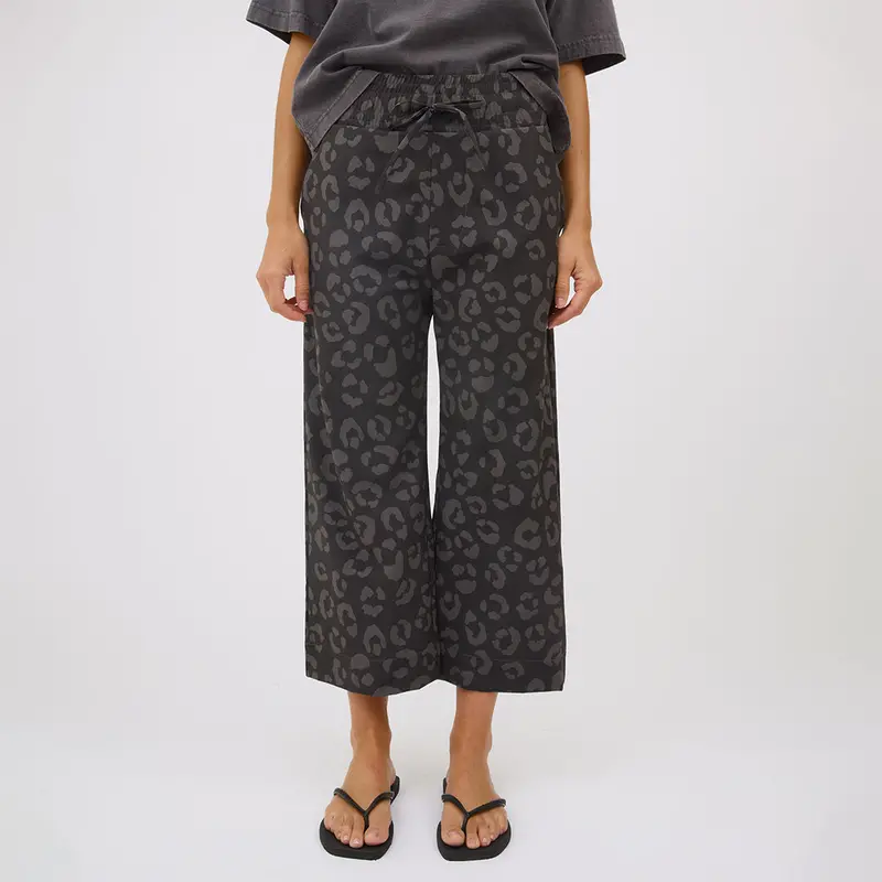 Audrey Wide-Leg Leopard Print Pants