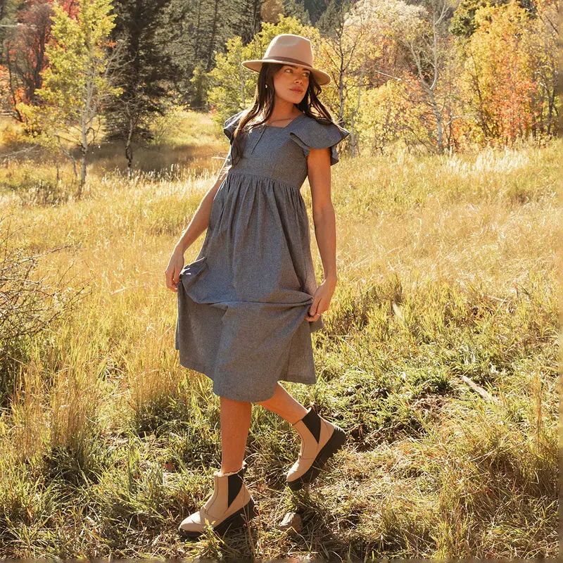 Black Chambray Hailey Maxi Dress