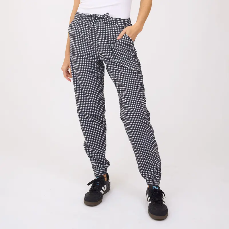 Black Checkered Travel Joggers