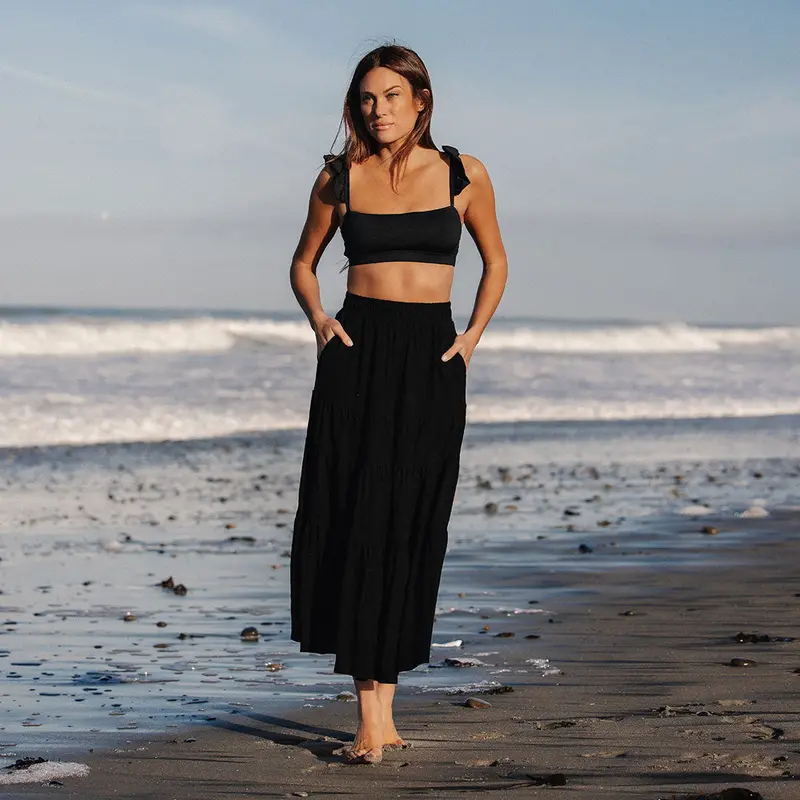 Black Flowy Maxi Skirt
