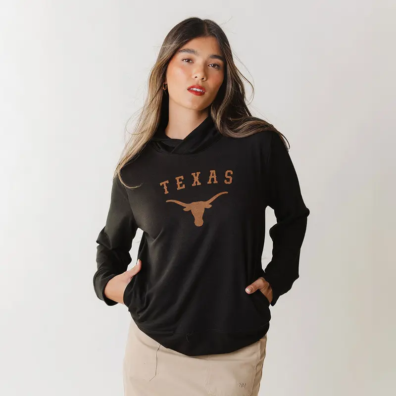 Black Texas Graphic City Pullover Hoodie