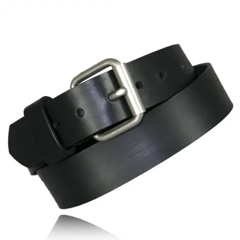 Boston Leather 18224 Straight-Edge Belt – Black Full-Grain Leather, 1.5″ Width
