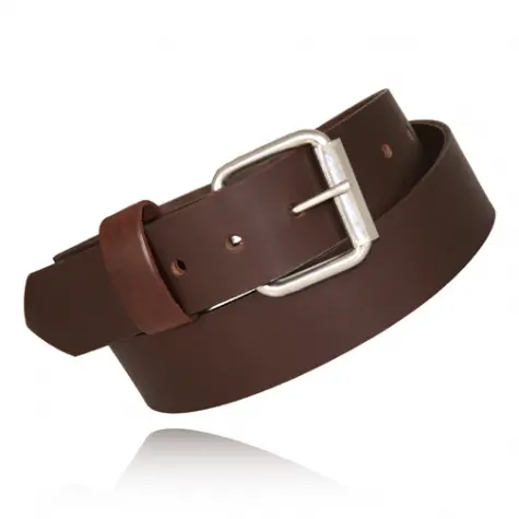 Boston Leather 18225 Straight-Edge Belt – Brown Full-Grain Leather, 1.5″ Width