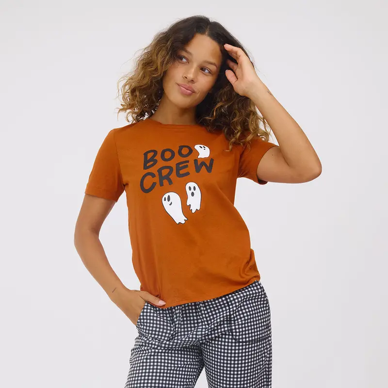 Burnt Orange Boo Crew Boyfriend Tee