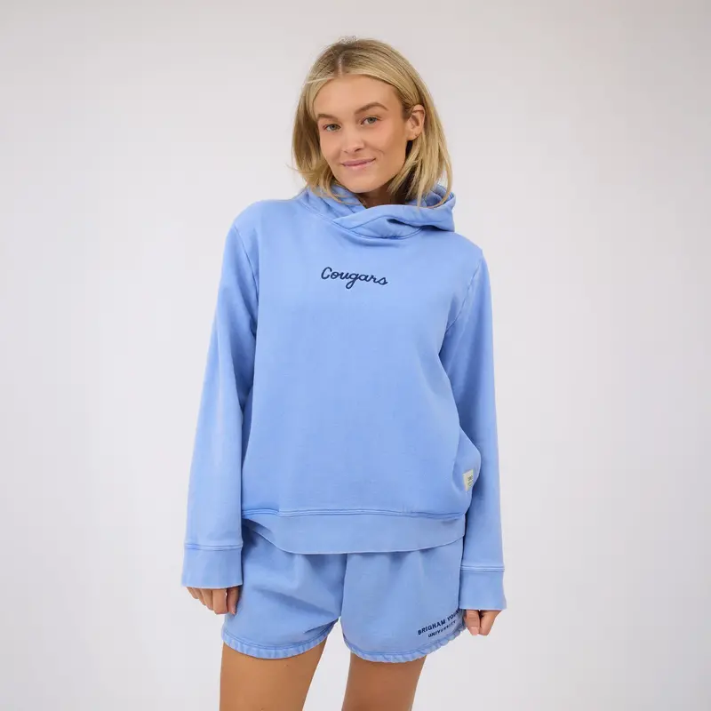 BYU Royal Blue Relaxed-Fit Hoodie Featuring Cougar Logo
