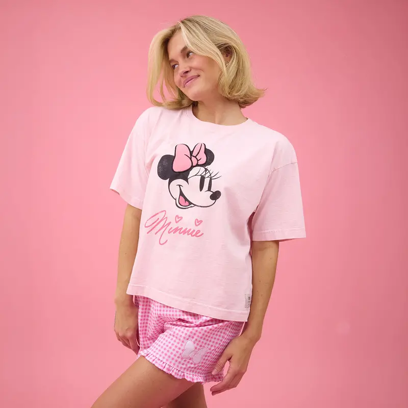 Disney Minnie Mouse Graphic Tee in Soft Pink