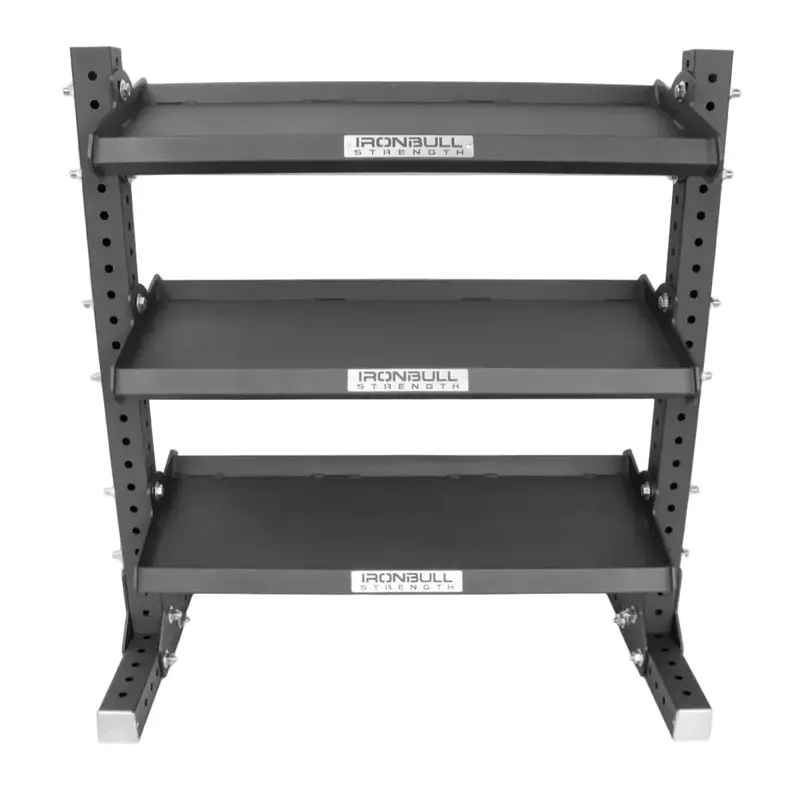 Iron Bull HDR 42-Inch Hex Dumbbell and Kettlebell Rack – 3-Tier Design