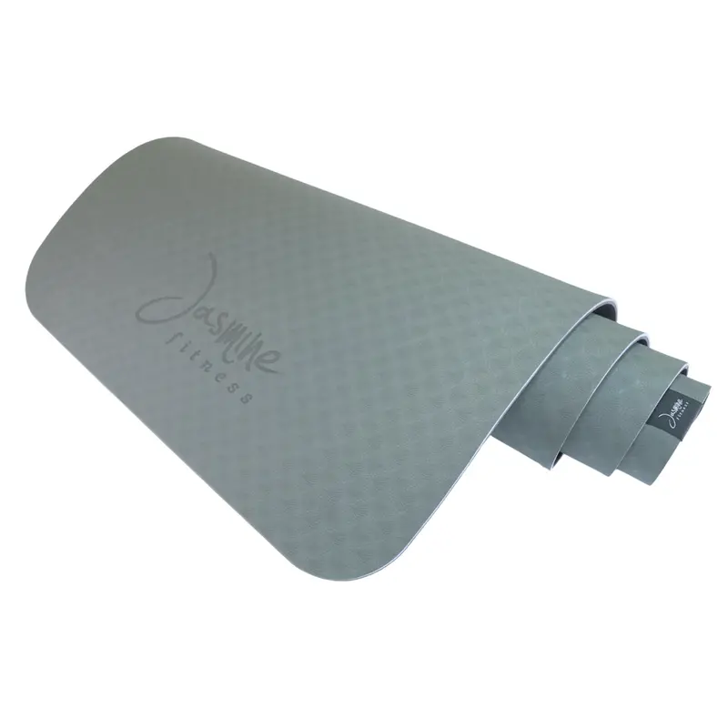 Jasmine Fitness Non-Slip 6mm Yoga Mat in Modern Grey