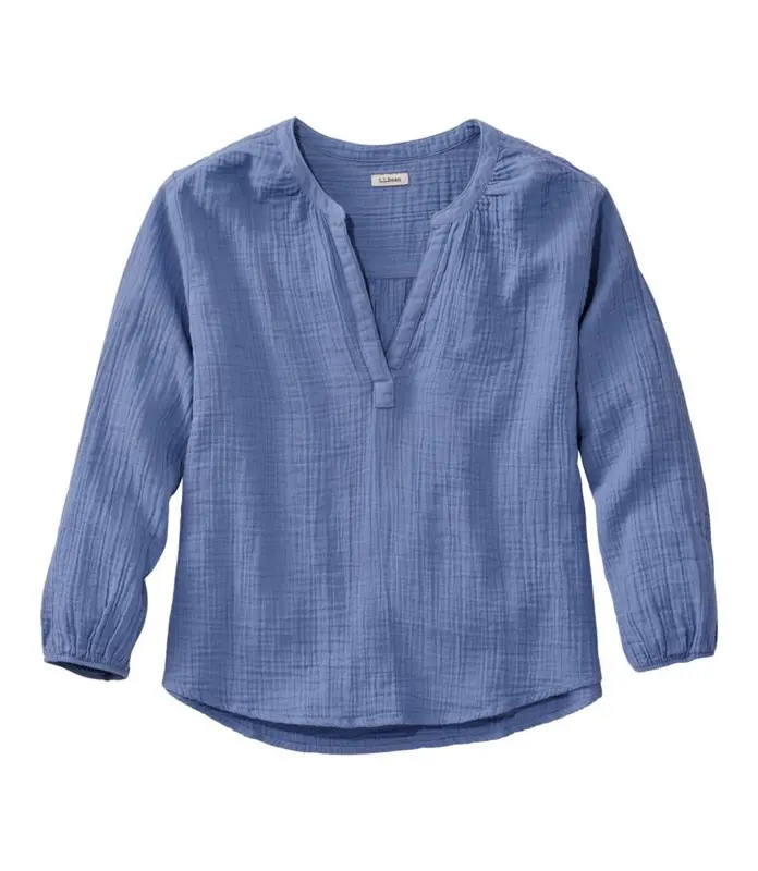 L.L.Bean Cloud Gauze Split-Neck Shirt for Women – Style 527357