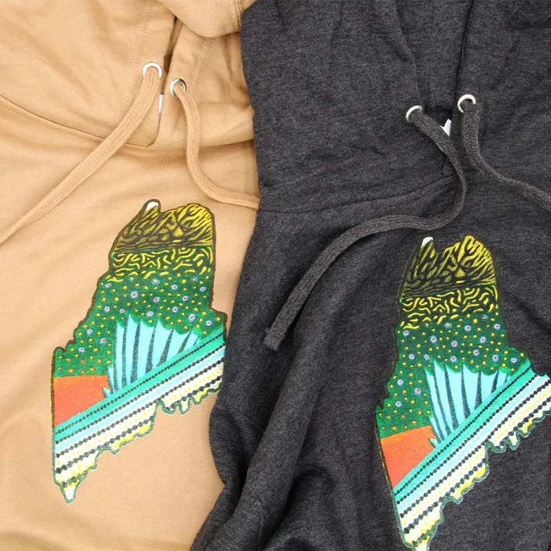 Maine Brook Trout & Striped Bass Graphic Pullover Hoody