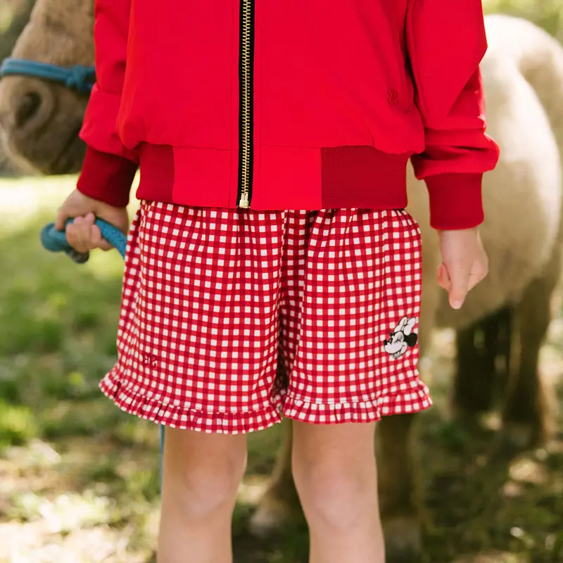 Mini Disney Lake Shorts in Red Check Pattern