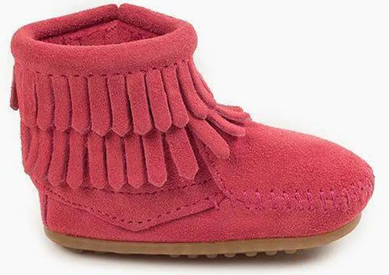 Minnetonka Infant Double-Fringe Zip Bootie