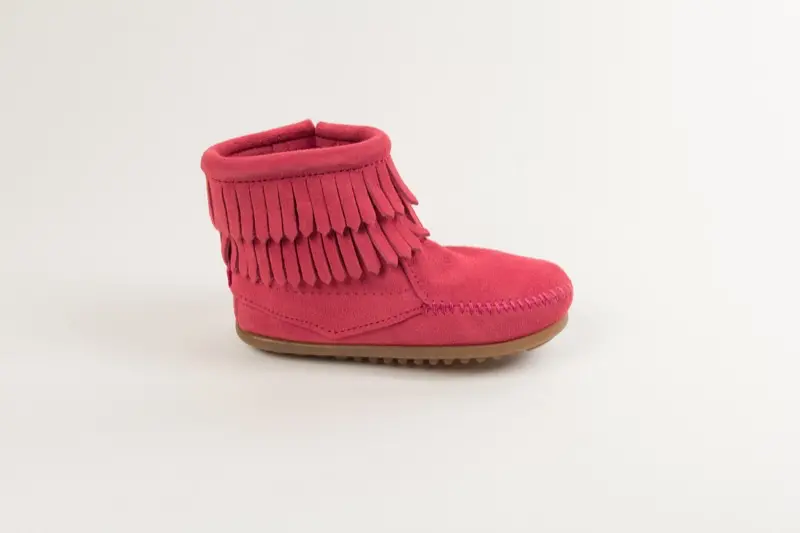 Minnetonka Youth Double-Fringe Side-Zip Boots