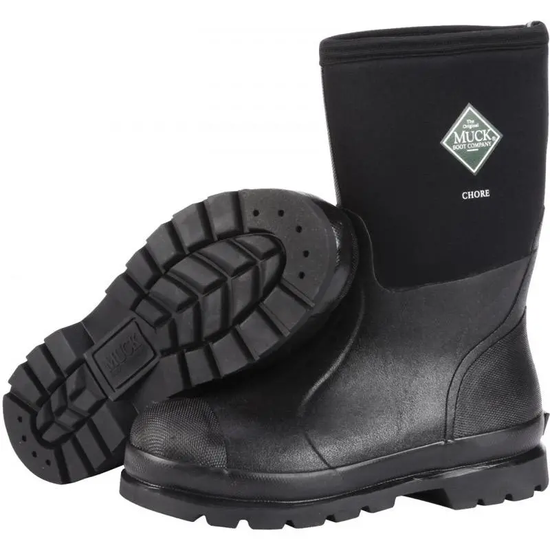 Muck Boot Chore Mid – Black Rubber Work Boot