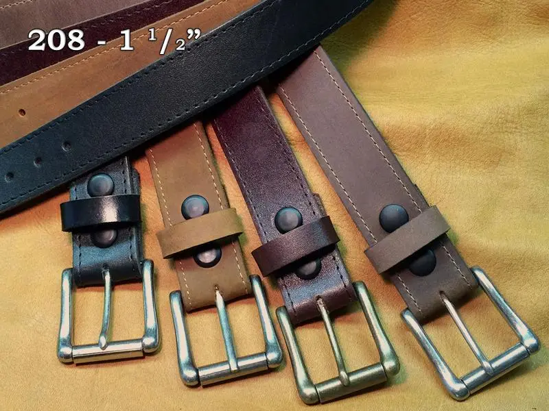 MWL Stitch-Edge Leather Belt – 1.5-Inch Width