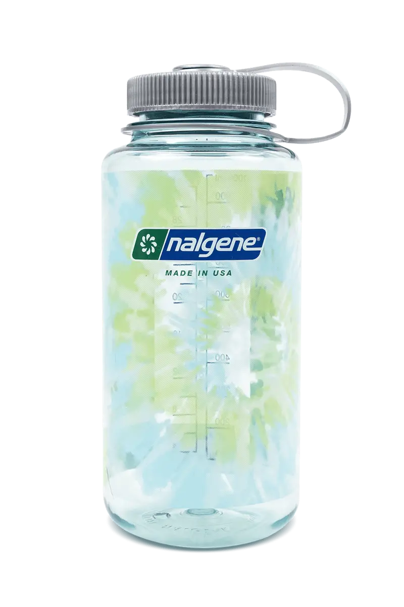 Nalgene Wide-Mouth 32 oz Reusable Bottle – Tie-Dye Seafoam Pattern