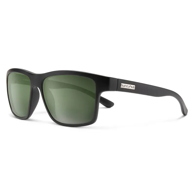 Suncloud A-Team Sunglasses – Matte Black Frame & Polarized Gray-Green Lenses