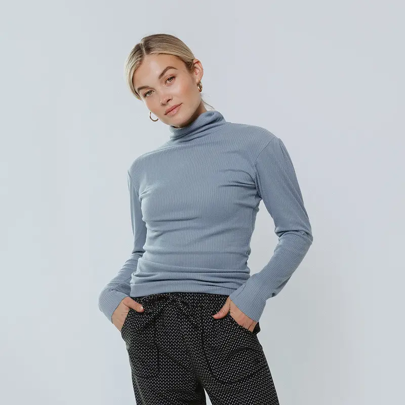Tessa Light Denim Long-Sleeve Top