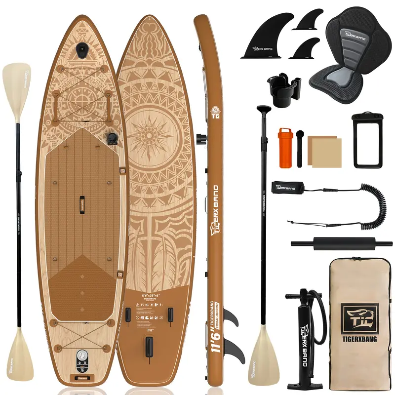 TIGERXBANG Tribal Imprint 11’6″ Inflatable SUP Board – Artistic Edition