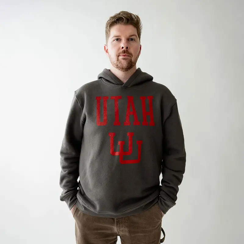 Utah University Charcoal Men’s Hoodie