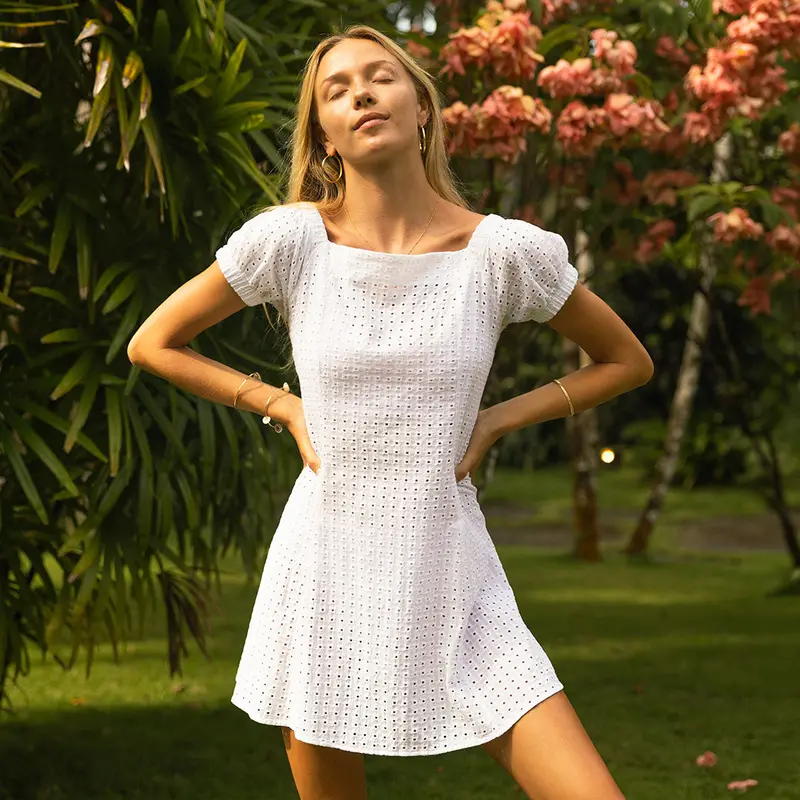 White Eyelet Lizzie Dress