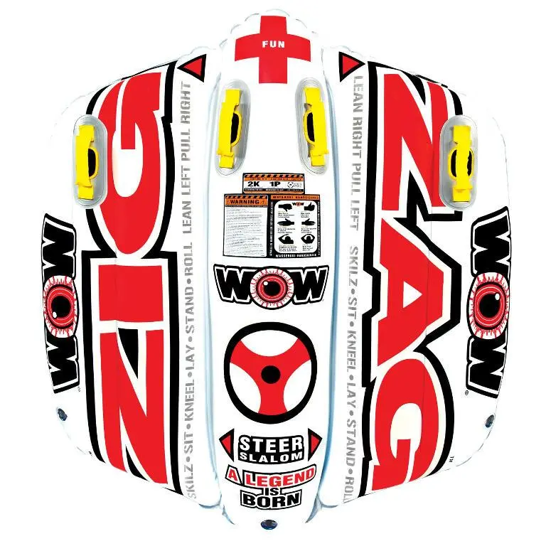 WOW Zig Zag 2-Person Inflatable Tow Tube for Fun Rides