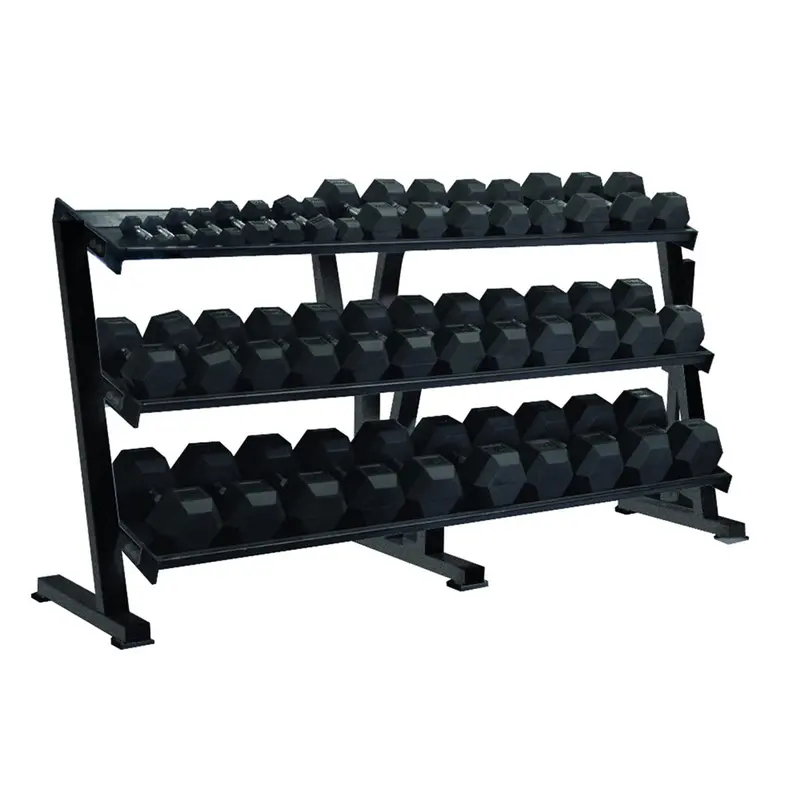 YORK 3-Tier Hex Dumbbell Rack – Professional Tray Design